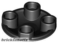 Lego Plate, Round 2 x 2 with Rounded Bottom (Boat Stud), Black