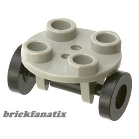   Lego Plate, Round 2 x 2 Thin with Wheel Holder with Black Wheel Skateboard / Trolley (2655 / 2496)