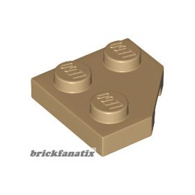 Lego Wedge, Plate 2 x 2 Cut Corner, Dark tan