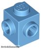 Lego Brick, Modified 1 x 1 with Studs on 2 Sides, Adjacent, Medium blue