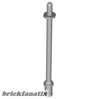 Lego Bar 8L with Stop Rings and Pin (Technic, Figure Accessory Ski Pole) - Rounded End, Light gray