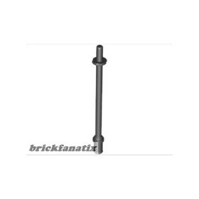   Lego Bar 8L with Stop Rings and Pin (Technic, Figure Accessory Ski Pole) - Flat End, Black