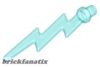 Lego Wave Angular Single with Bar End (Lightning Bolt), Trans-Light blue