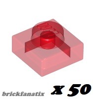 Lego Plate 1X1, Transparent red ( 50pcs )