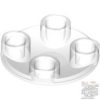 Lego Plate, Round 2 x 2 with Rounded Bottom (Boat Stud), Transparent clear