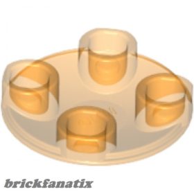   Lego Plate, Round 2 x 2 with Rounded Bottom (Boat Stud), Transparent light orange
