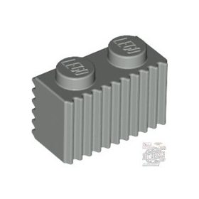   Lego Brick, Modified 1 x 2 with Grille / Fluted Profile, Light bluish gray