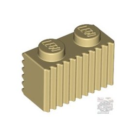 Lego Brick, Modified 1 x 2 with Grille / Fluted Profile, Tan