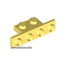   Lego Bracket 1 x 2 - 1 x 4 with Rounded Corners at the Bottom, Bright light yellow