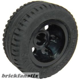   Lego Wheel 30.4 x 14 VR with Black Tire 30.4 x 14 VR (2994 / 6578), Yellow