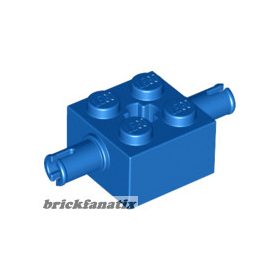 Lego Brick Modified 2 x 2 with Pins and Axle Hole, Blue