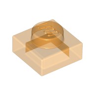Lego Plate 1X1, Transparent bright orange