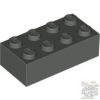 Lego Brick 2 X 4, Dark gray ( Old dark gray )