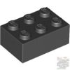 Lego Brick 2 X 3, Black