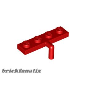 Lego Plate, Modified 1 x 4 with Bar Arm Down, Red