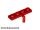 Lego Plate, Modified 1 x 4 with Bar Arm Down, Red