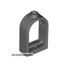 Lego Window 1 x 2 x 2 2/3 with Rounded Top, Dark bluish gray