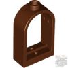 Lego Window 1 x 2 x 2 2/3 with Rounded Top, Reddish brown