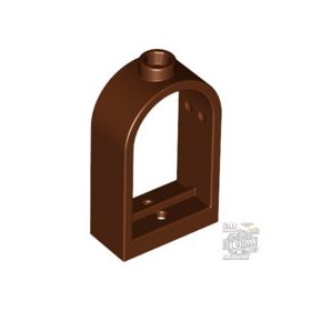 Lego Window 1 x 2 x 2 2/3 with Rounded Top, Reddish brown