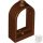 Lego Window 1 x 2 x 2 2/3 with Rounded Top, Reddish brown