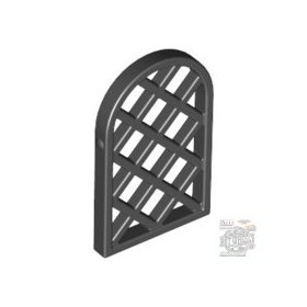   Lego Pane for Window 1 x 2 x 2 2/3 Lattice Diamond with Rounded Top, Black