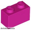 Lego Brick 1 X 2, Dark pink