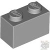 Lego Brick 1 x 2, Light bluish gray