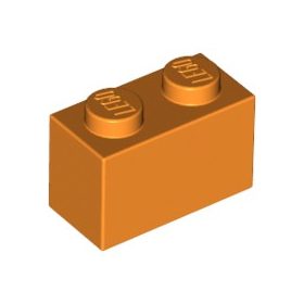 Lego Brick 1X2, Bright orange
