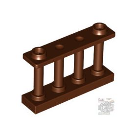 Lego Fence 1 x 4 x 2 Spindled with 2 Studs, Reddish brown