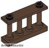 Lego Fence 1X4X2 W. 2 Knobs, Brown ( Old brown )