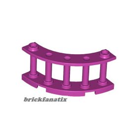   Lego Fence 4 x 4 x 2 Quarter Round Spindled with 2 Studs, Magenta