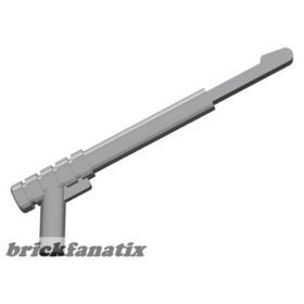   Lego Minifigure, Weapon Spear Gun with Rounded Trigger and Thin Spear Base, Flat silver