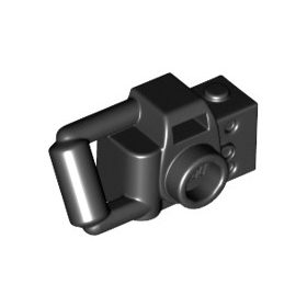   Lego Minifigure, Utensil Camera Handheld Style with Extended Bar Handle, Black