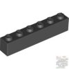 Lego Brick 1 X 6, Black