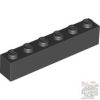 Lego Brick 1X6, Black