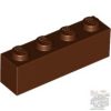 Lego Brick 1 x 4, Reddish brown