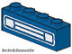 Lego Brick 1 x 4 with Car Grille White Pattern