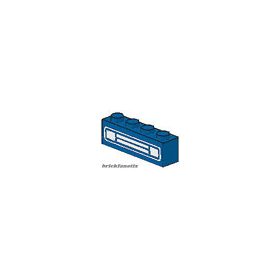 Lego Brick 1 x 4 with Car Grille White Pattern