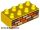 Lego Duplo, Brick 2 x 4 with Orange, Sand Red, and Tan Bricks Pattern, Yellow