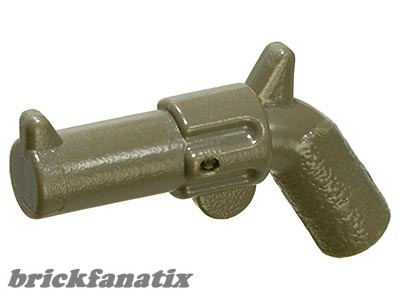 Lego Minifigure, Weapon Gun, Pistol Revolver - Large Barrel, Old dark grey