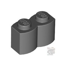   Lego Brick, Modified 1 x 2 with Log Profile, Dark bluish gray