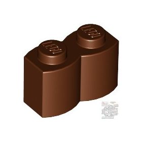 Lego Brick, Modified 1 x 2 with Log Profile, Reddish Brown