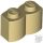 Lego Brick, Modified 1 x 2 with Log Profile, Tan