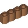Lego Brick, Modified 1 x 4 with Log Profile, Medium Nougat
