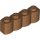 Lego Brick, Modified 1 x 4 with Log Profile, Medium Nougat
