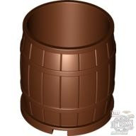 Lego Container, Barrel 4 x 4 x 3.5, Reddish brown