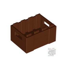   Lego Container, Crate 3 x 4 x 1 2/3 with Handholds, Reddish brown