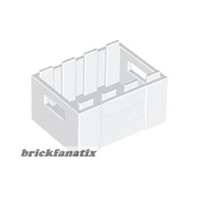 Lego Container, Crate 3 x 4 x 1 2/3 with Handholds, White