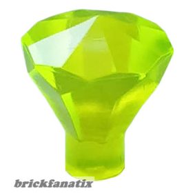 Lego Rock 1 x 1 Jewel 24 Facet, Transparent neon green