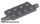 Lego Plate, Modified 2 x 4 with Pins and Thin Angled Supports, Dark bluish gray